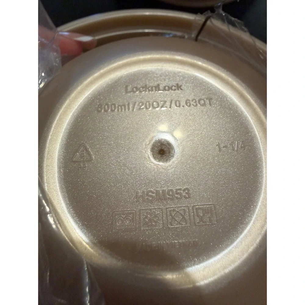 LocknLock 10 Piece Nesting Mixing Bowl Set Champagne Gold Airtight Lids Handle
